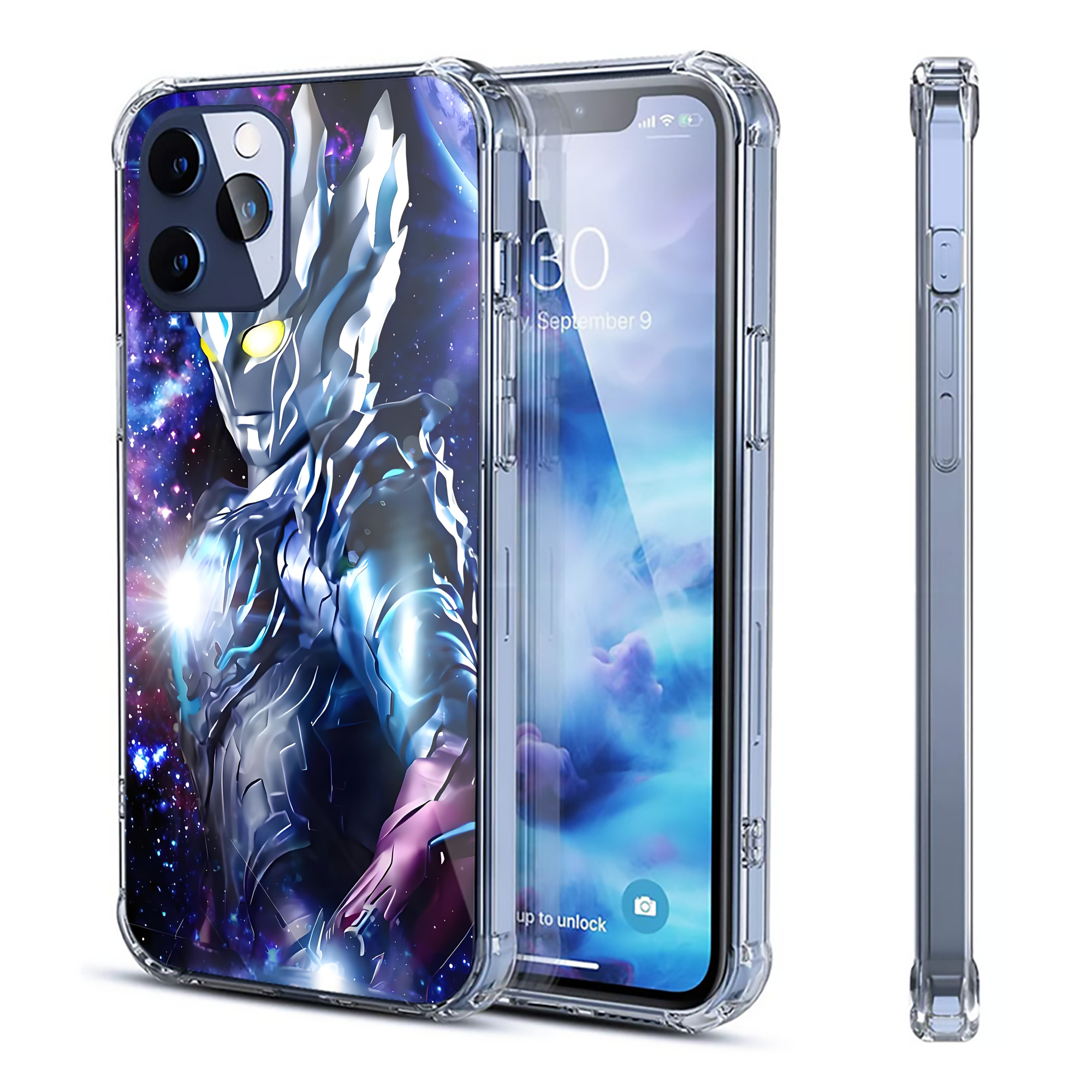 （画像用） ウルトラマン Ultraman 【iPhone 12シリーズ対応】透明スマホケース（クリアソフトケース）